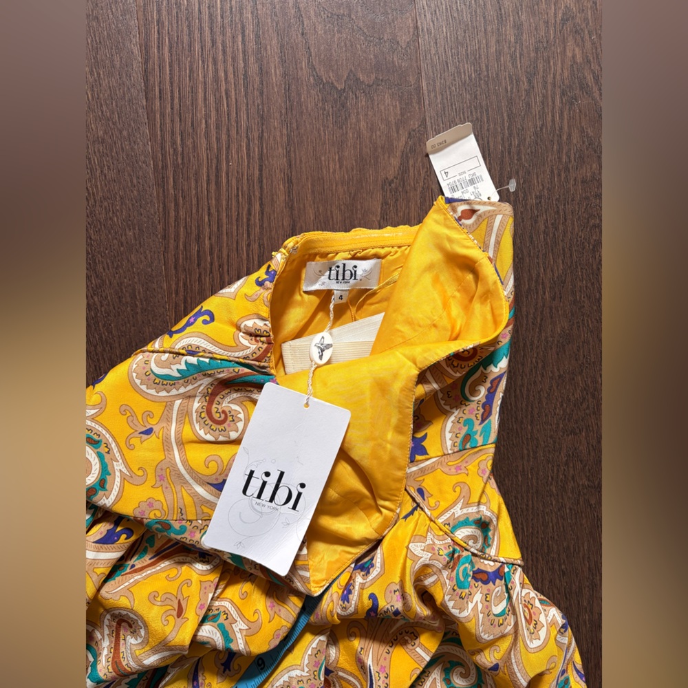 Tibi Strapless Dress in Yellow Paisley - Picture 5 of 7